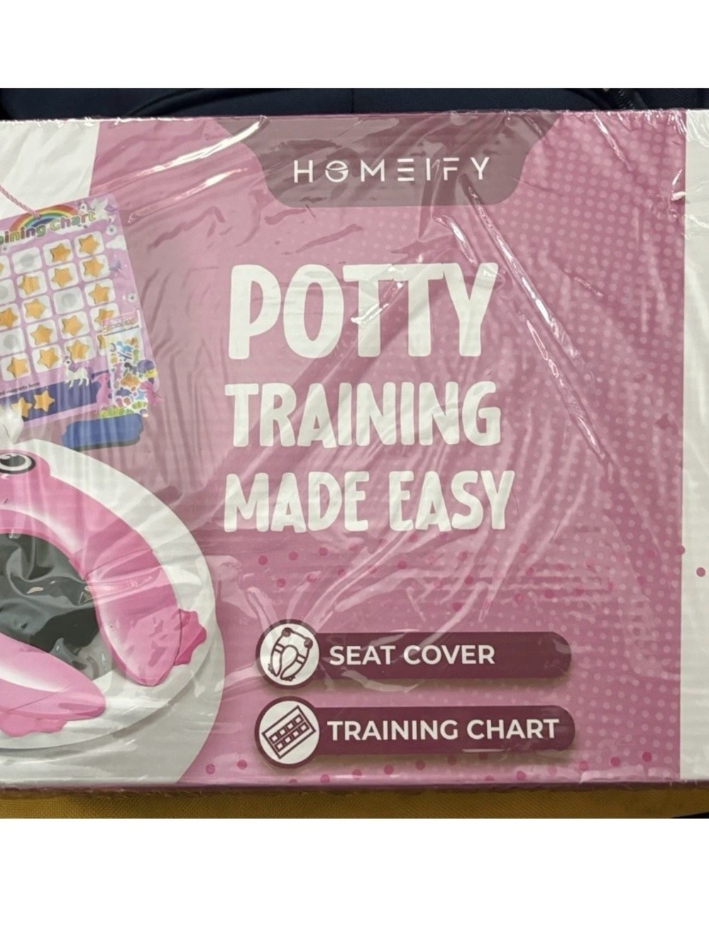 Pink Potty Training Seat Cover with Training Chart